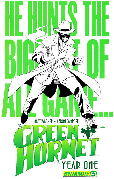 Cover for Green Hornet: Year One (Dynamite Entertainment, 2010 series) #3 [Black-and-White Variant]