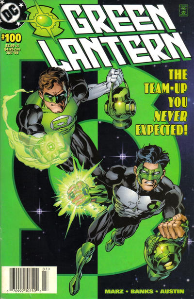 Cover for Green Lantern (DC, 1990 series) #100 [Hal Jordan & Kyle Rayner] [Newsstand]