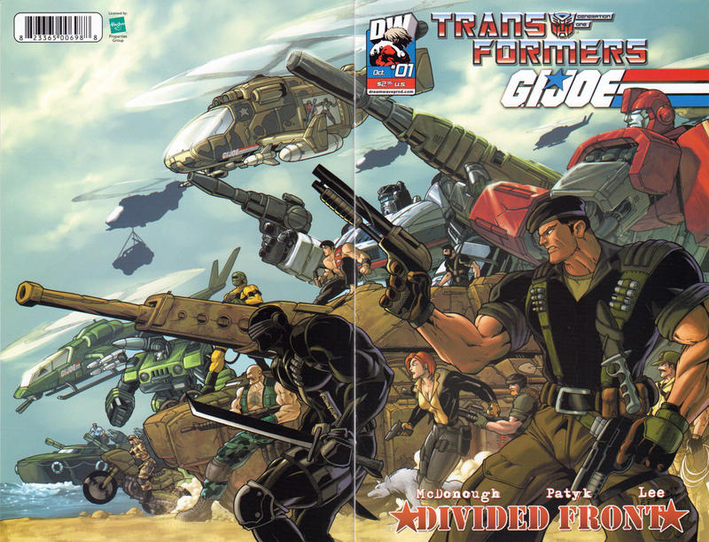 Cover for Transformers / G.I. Joe: Divided Front (Dreamwave Productions, 2004 series) #1 [Autobots / G.I. Joe Wraparound Cover]