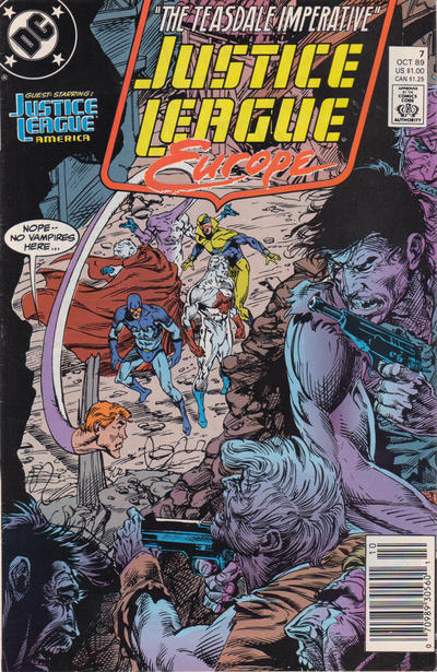 Cover for Justice League Europe (DC, 1989 series) #7 [Newsstand]