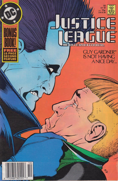 Cover for Justice League International (DC, 1987 series) #18 [Newsstand]