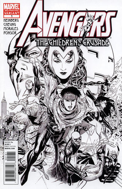 Cover for Avengers: The Children's Crusade (Marvel, 2010 series) #1 [Black-and-White Variant]