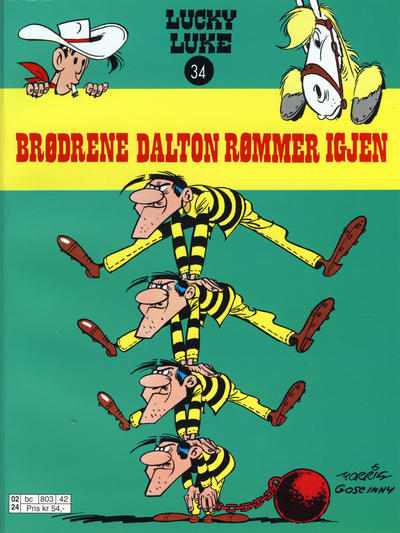 Cover for Lucky Luke (Hjemmet / Egmont, 1991 series) #34 - Brødrene Dalton rømmer igjen [3. opplag]
