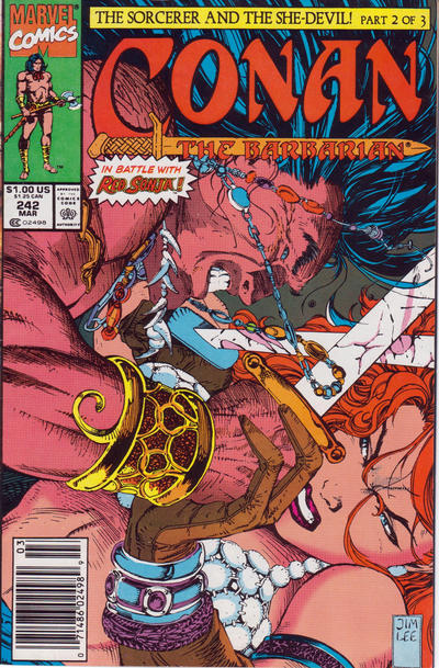Cover for Conan the Barbarian (Marvel, 1970 series) #242 [Newsstand]