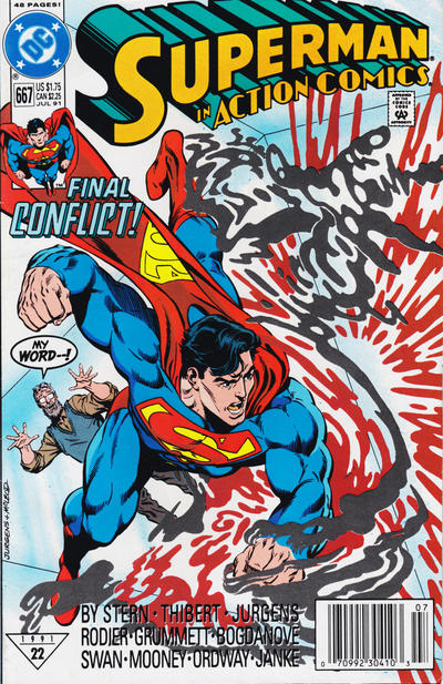 Cover for Action Comics (DC, 1938 series) #667 [Newsstand]