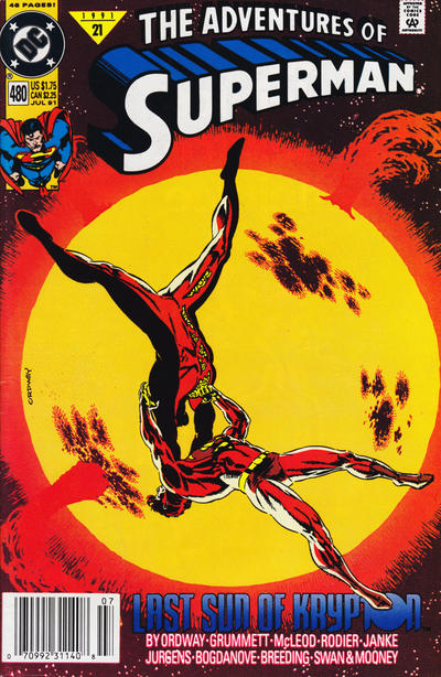Cover for Adventures of Superman (DC, 1987 series) #480 [Newsstand]
