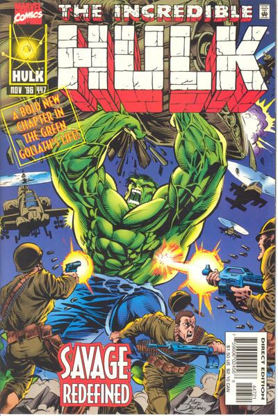Cover for The Incredible Hulk (Marvel, 1968 series) #447 [Direct Edition]