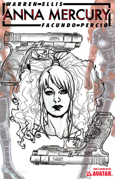 Cover for Anna Mercury (Avatar Press, 2008 series) #5 [Design Sketch]