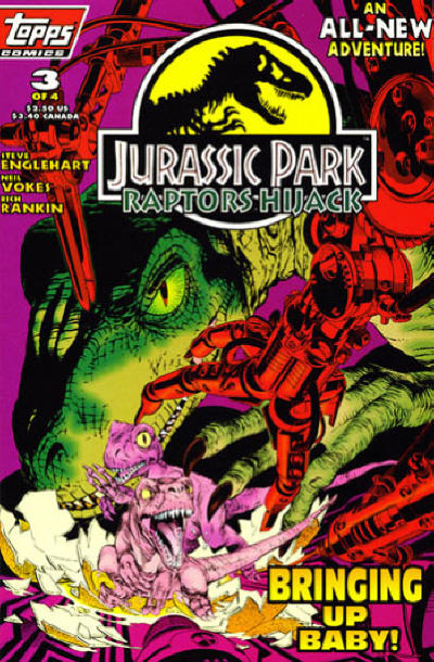 Cover for Jurassic Park: Raptors Hijack (Topps, 1994 series) #3