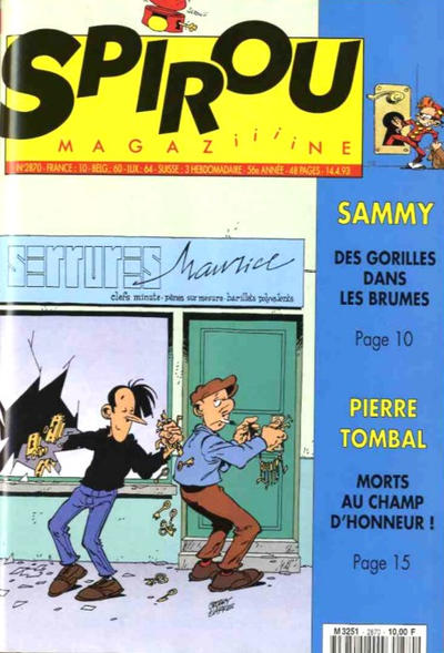 Cover for Spirou (Dupuis, 1947 series) #2870