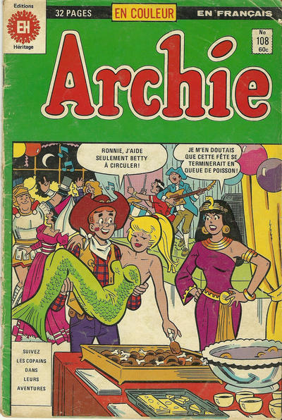 Cover for Archie (Editions Héritage, 1971 series) #108