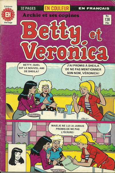Cover for Betty et Véronica (Editions Héritage, 1971 series) #138
