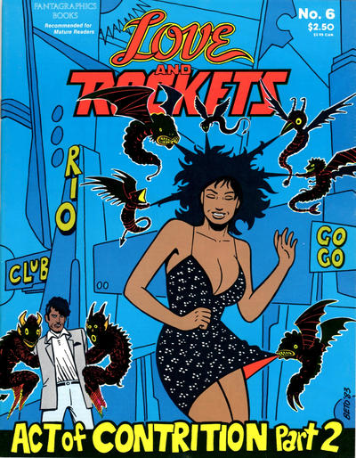 Cover for Love and Rockets (Fantagraphics, 1982 series) #6 [Second Printing]