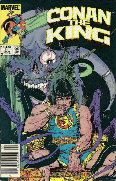 Cover for Conan the King (Marvel, 1984 series) #21 [Newsstand]