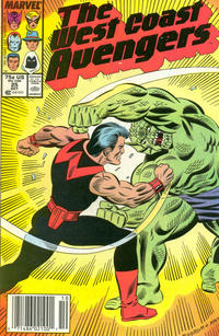 Cover Thumbnail for West Coast Avengers (Marvel, 1985 series) #25 [Newsstand]