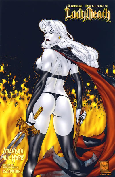 Cover for Brian Pulido's Lady Death: Abandon All Hope (Avatar Press, 2005 series) #4 [On Fire]