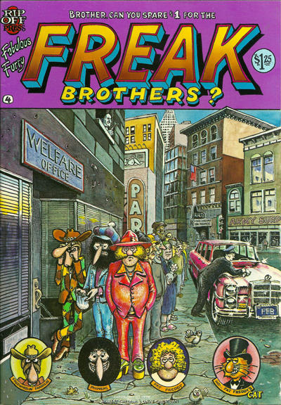 Cover for The Fabulous Furry Freak Brothers (Rip Off Press, 1971 series) #4 [1.25 USD Third Printing]