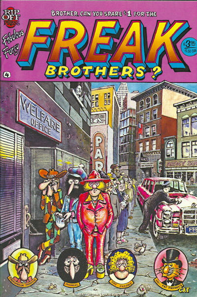 Cover for The Fabulous Furry Freak Brothers (Rip Off Press, 1971 series) #4 [3.95 USD 10th Printing]