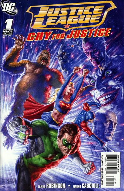 Cover for Justice League: Cry for Justice (DC, 2009 series) #1 [Right Side of Cover]