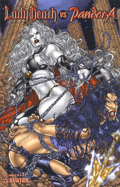 Cover for Lady Death vs Pandora (Avatar Press, 2007 series) #1 [Bondage]