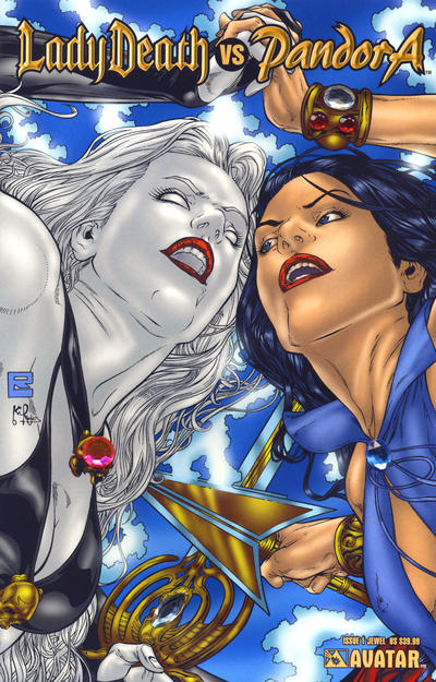 Cover for Lady Death vs Pandora (Avatar Press, 2007 series) #1 [Jewel]