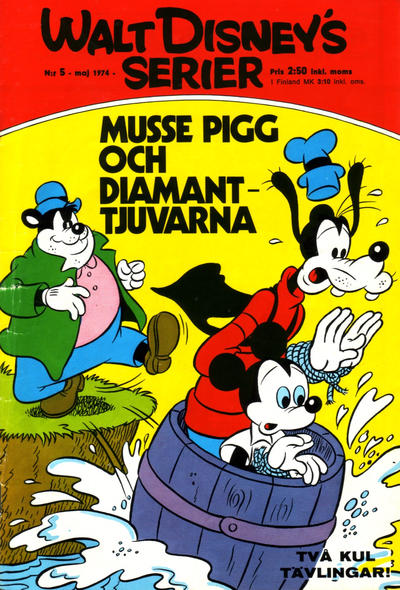 Cover for Walt Disney's serier (Hemmets Journal, 1962 series) #5/1974 - Musse Pigg och diamanttjuvarna