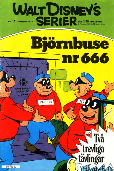 Cover for Walt Disney's serier (Hemmets Journal, 1962 series) #10/1974 - Björnbuse nr 666
