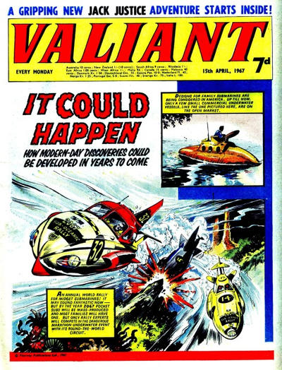 Cover for Valiant (IPC, 1964 series) #15 April 1967