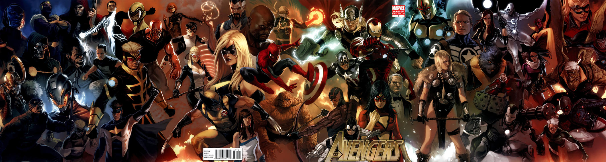 Cover for Avengers (Marvel, 2010 series) #7 [Djurdjevic Gatefold Variant]