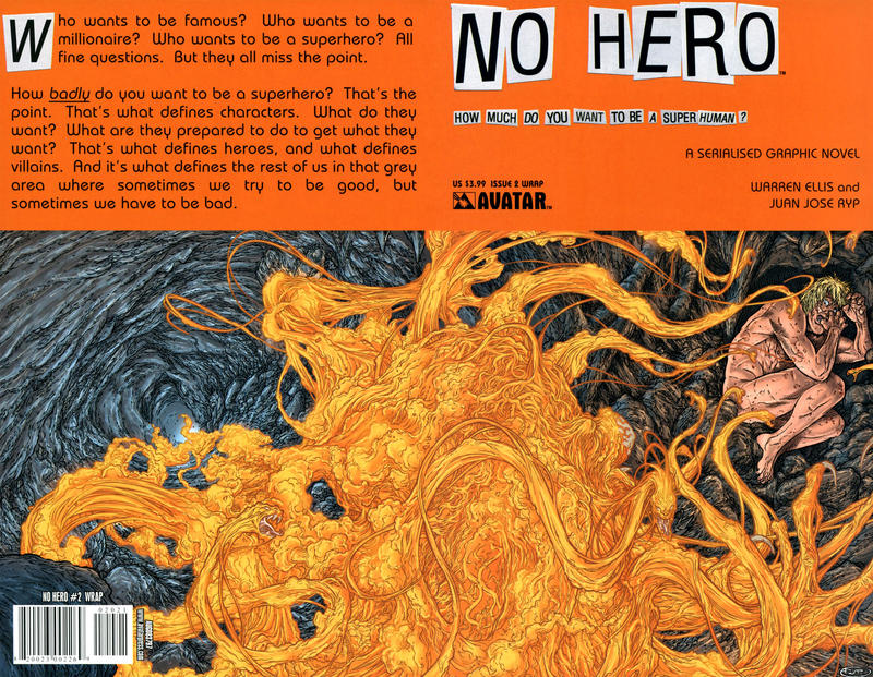 Cover for No Hero (Avatar Press, 2008 series) #2 [Wraparound Cover]