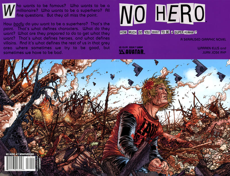 Cover for No Hero (Avatar Press, 2008 series) #7 [Wraparound Cover]