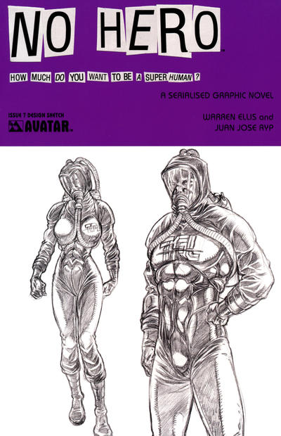 Cover for No Hero (Avatar Press, 2008 series) #7 [Design Sketch Edition]