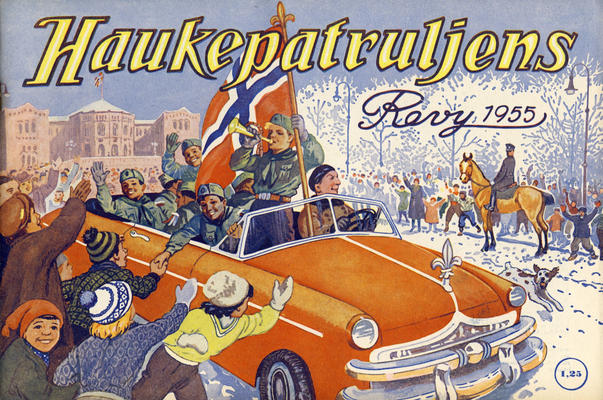 Cover for Haukepatruljen; Haukepatruljens revy (Ukemagasinet, 1937 series) #1955