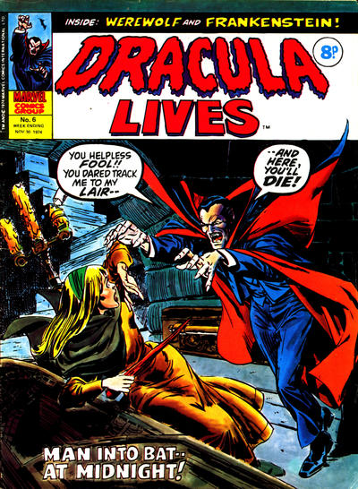 Cover for Dracula Lives (Marvel UK, 1974 series) #6