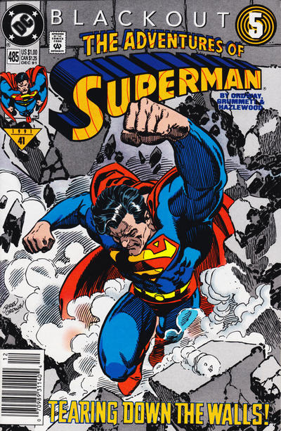Cover for Adventures of Superman (DC, 1987 series) #485 [Newsstand]