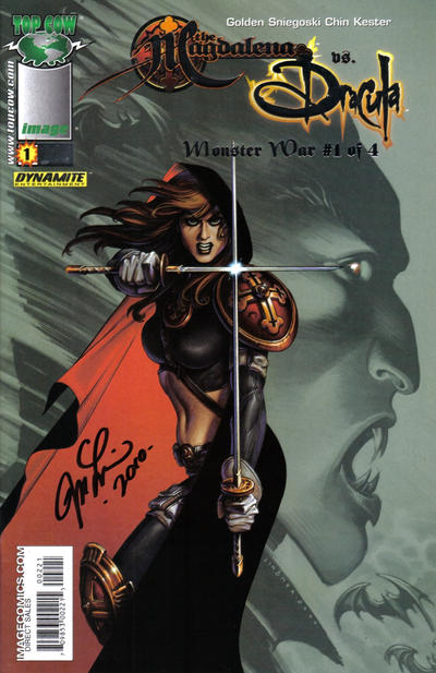 Cover for Magdalena vs. Dracula: Monster War (Image, 2005 series) #1 [Linsner Silver Foil Cover]