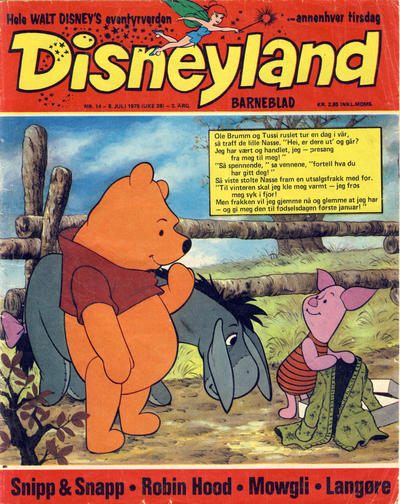 Cover for Disneyland barneblad (Hjemmet / Egmont, 1973 series) #14/1975