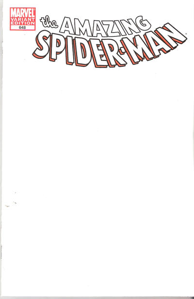 Cover for The Amazing Spider-Man (Marvel, 1999 series) #648 [Variant Edition - Blank Cover]