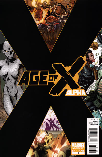 Cover for Age of X Alpha (Marvel, 2011 series) #1 ["X" Second Printing Variant Edition]