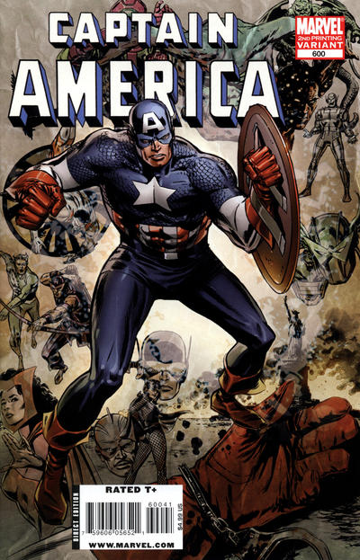 Cover for Captain America (Marvel, 2005 series) #600 [2nd Printing]