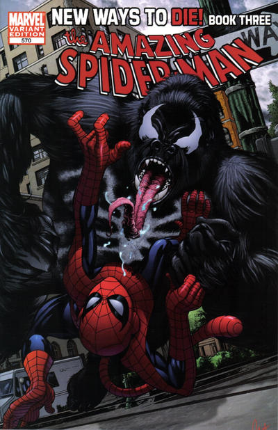 Cover for The Amazing Spider-Man (Marvel, 1999 series) #570 [Variant Edition - 'Monkey' - Mike McKone Cover]