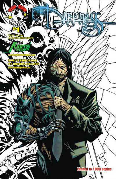 Cover for The Darkness (Image, 2007 series) #1 [Krypton Comics & Spud's Emporium of Comics & Games Cover]