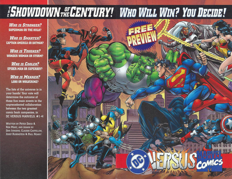Cover for DC versus Marvel / Marvel versus DC Consumer Preview (DC, 1995 series) [2nd printing]