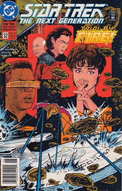Cover for Star Trek: The Next Generation (DC, 1989 series) #32 [Newsstand]