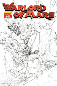 Cover Thumbnail for Warlord of Mars (Dynamite Entertainment, 2010 series) #3 ["Black and White" Retailer Incentive Cover Joe Jusko]