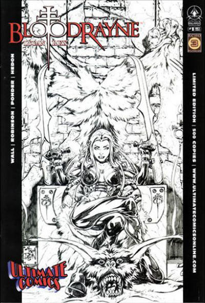 Cover for BloodRayne: Lycan Rex (Digital Webbing, 2005 series) #1 [Ultimate Comics Black-and-White Cover]