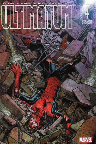Cover for Ultimatum (Marvel, 2009 series) #4 [Peter Parker RIP Variant Cover]
