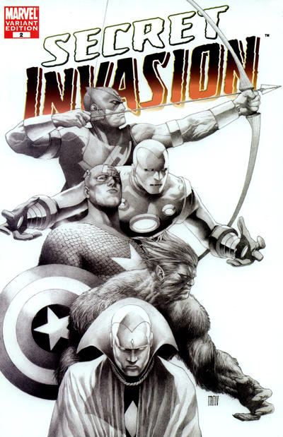 Cover for Secret Invasion (Marvel, 2008 series) #2 [Variant Edition - Steve McNiven Sketch Cover]