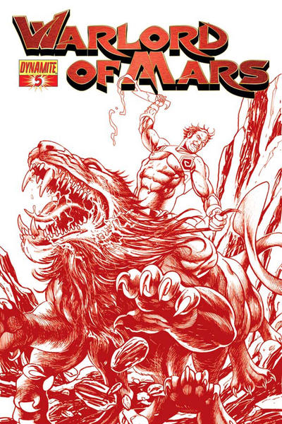 Cover for Warlord of Mars (Dynamite Entertainment, 2010 series) #5 ["Martian Red" Retailer Incentive Cover Stephen Sadowski]