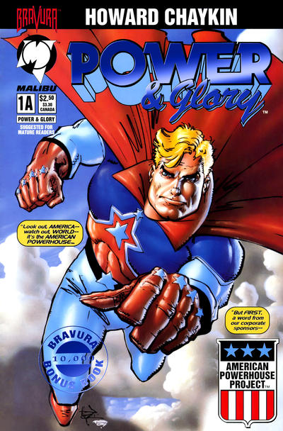 Cover for Power & Glory (Malibu, 1994 series) #1 [Bravura Bonus Book Edition]